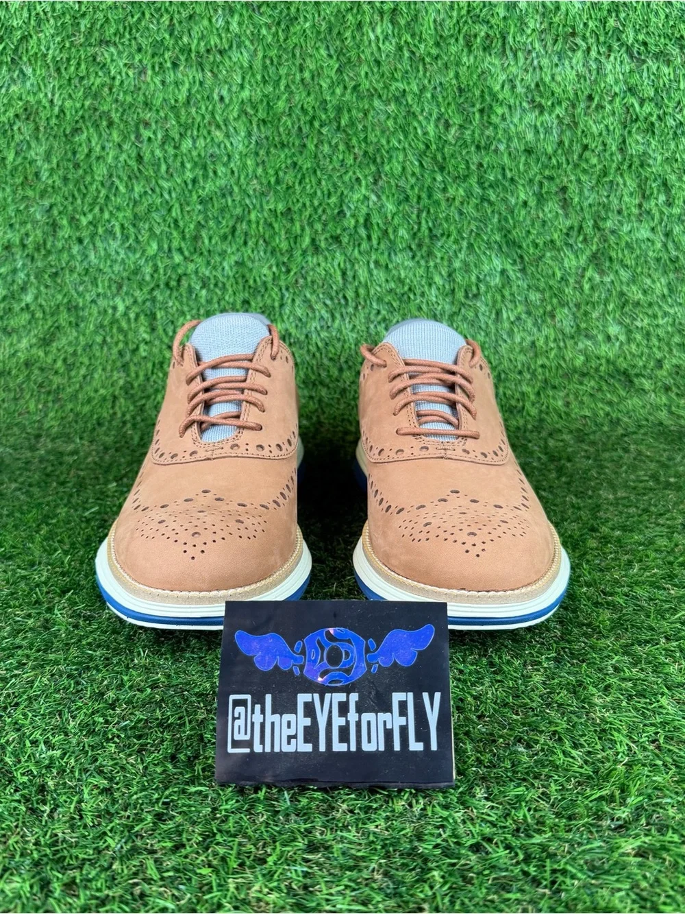 NEW Cole Haan Original Grand Wingtip Oxfords British Tan Ivory C32068 Men’s 7